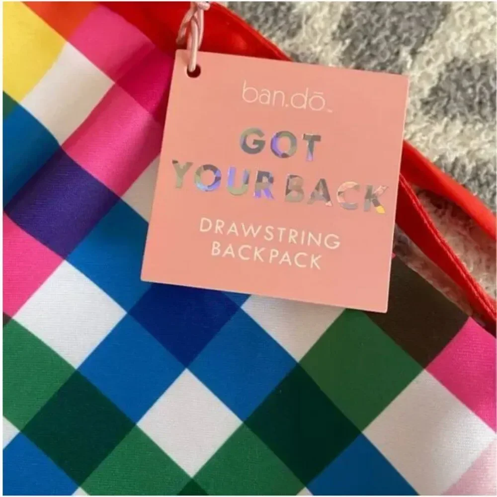 Got Your Back Drawstring Backpack & Get It Together Card Case Block Party SET